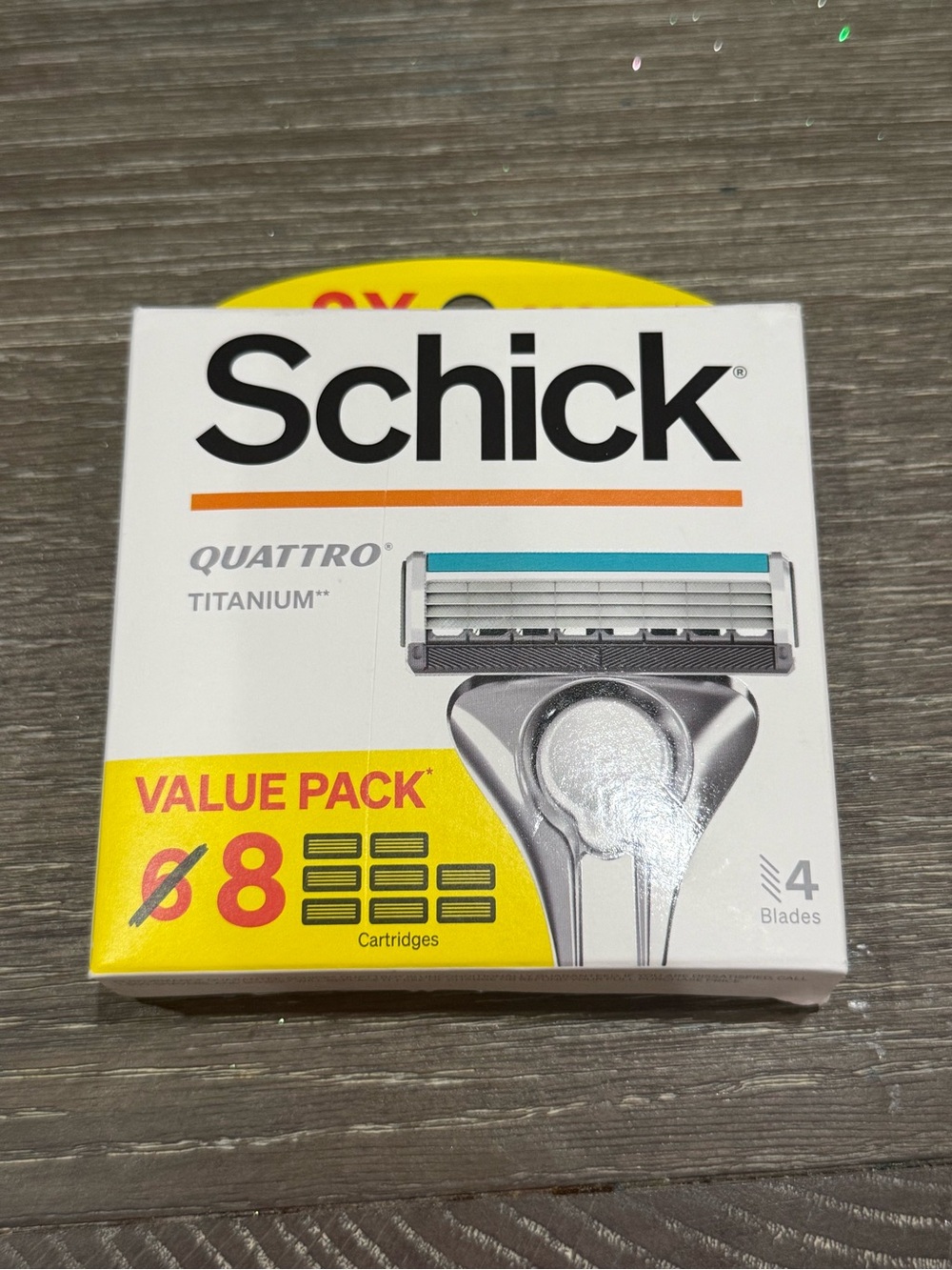NWT Schick Quattro Titanium Value Pack Razor Blades 8 pack 4 blades